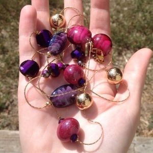 Purple, Pink, and Gold necklace